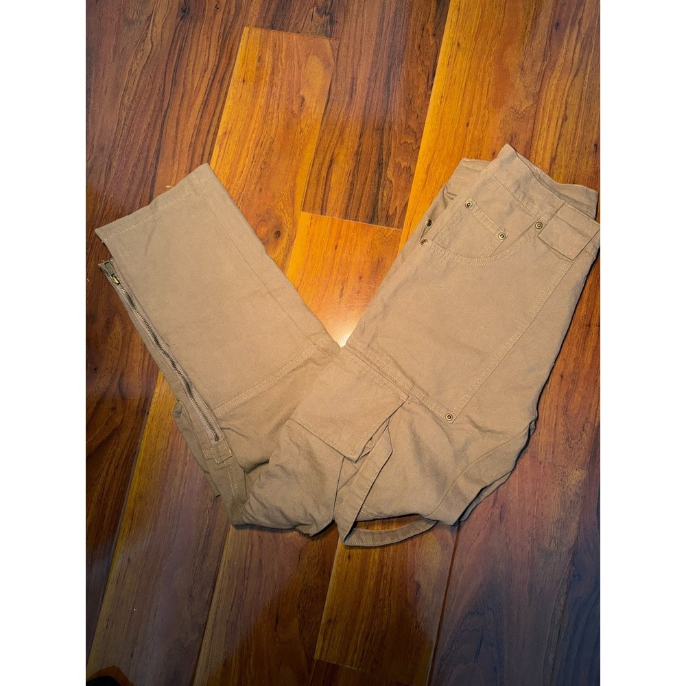 Kody Phillips Cargo Pants Mens 28 Tan Khaki Streetwear Tactical Canvas Trousers